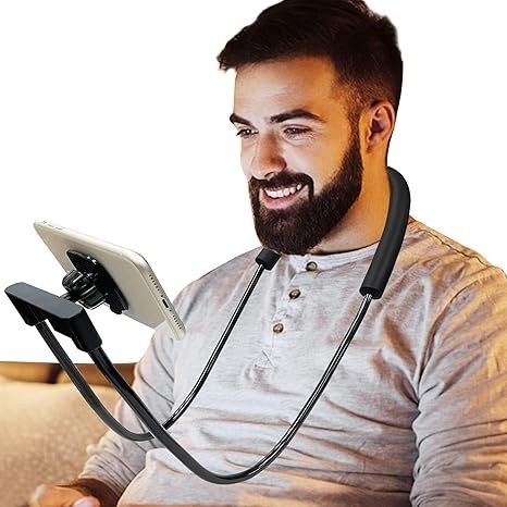 Phone Holder for Bed, Upgraded Neck Phone Holder Lazy Phones Stand 360°Rotation Gooseneck Phone Support Hands Free for All Phones (Black)