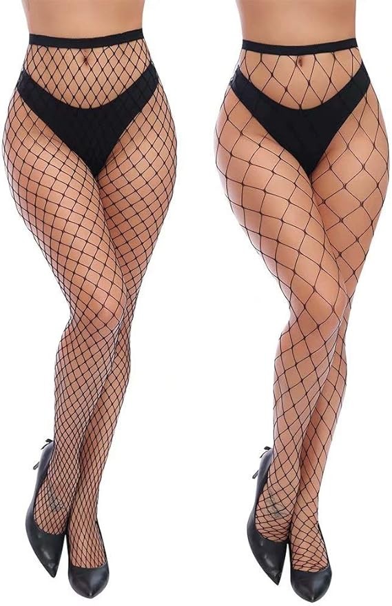 Charmnight Womens High Waist Tights Fishnet Stockings Thigh High Pantyhose