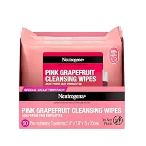 Neutrogena Makeup Remover Cleansing Towelettes, Pink Grapefruit, 25 Count, Twin Pack