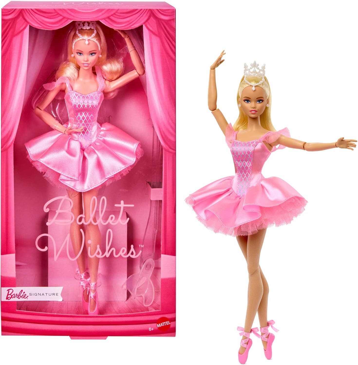 Barbie Signature Ballet Wishes Doll, Collectible Fashion Doll in Satiny, Pink Tutu with Blonde Hair and Giftable Packaging