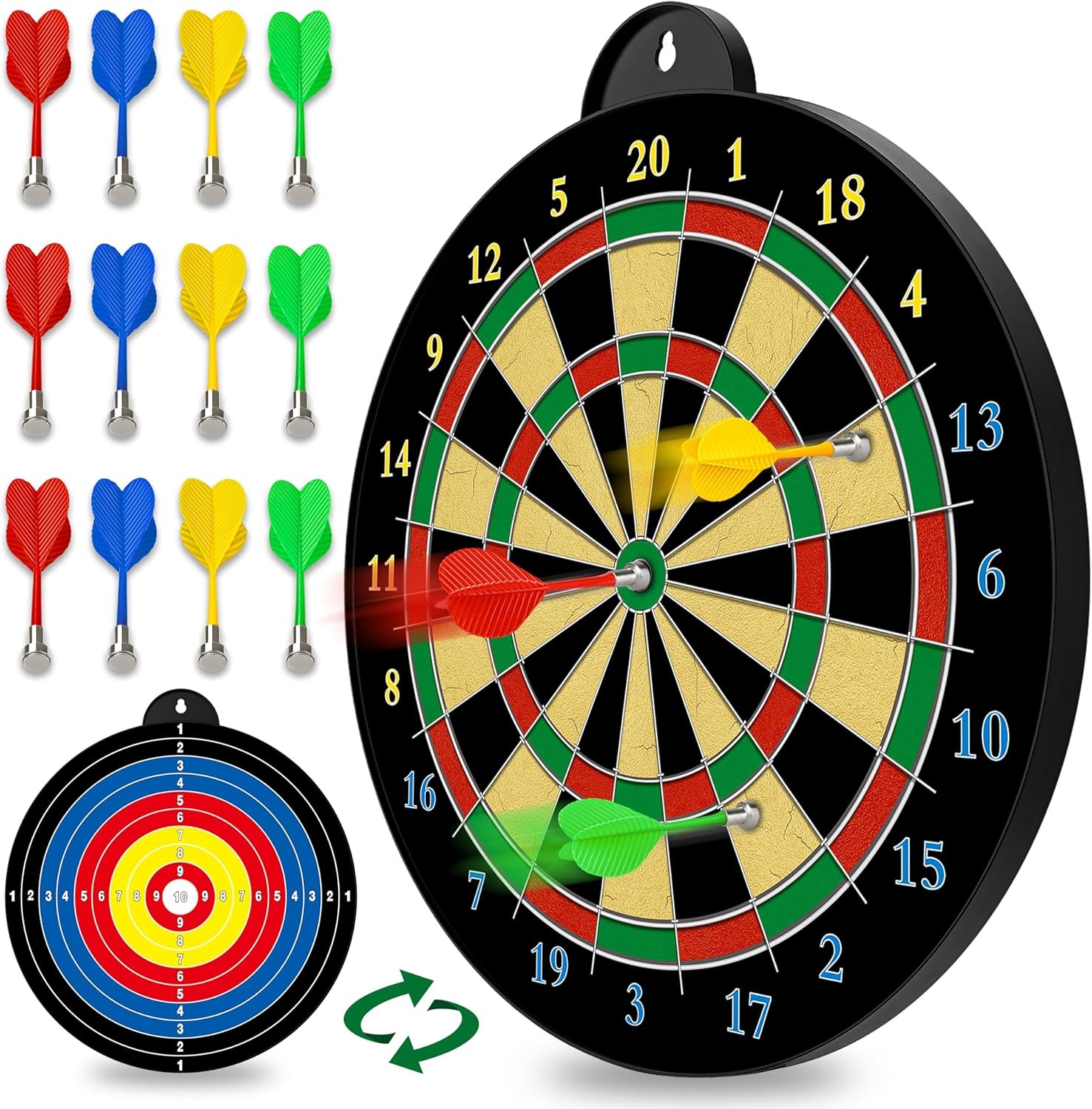 Magnetic Dart Board - 12pcs Magnetic Darts - Excellent Indoor Game and Party Games - Gifts for 5 6 7 8 9 10 11 12 Year Old Boy Kids